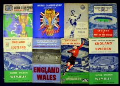 Collection of Enland Big Match Football Programmes From 1960s Onwards including 1966 World Cup final