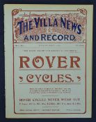 1907 Aston Villa Football Programme for the first season of issue 1906/7 Vol I No 34 09/03/07,