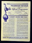 1955 Tottenham Hotspur v Swansea Town Football Programme dated 06/12/55, friendly match, single