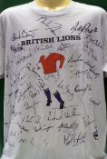 1993 British Lions Rugby Tour to New Zealand signed T-shirt - signed by 34x Lions and 20x past New