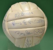 c.1970s Signed Minerva Senator Football size 5 with team signatures in Ink, Barnes, Hurst,