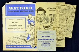 Intersting 1949/50 Watford v Manchester United Football Programme FA Cup game, comes with