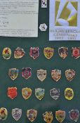 Collection of 1895-1995 Rugby League Centenary Pin Badges reproductions depicting the original 22