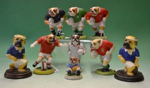 Collection of Robert Harrop Designs International Bulldog Rugby figures – to incl 3 ltd editions