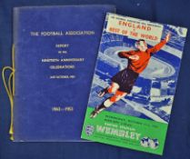 1953 The Football Association Ninetieth Anniversary Celebrations Official 76 Page Report bound in