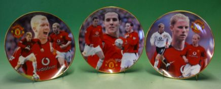 Danbury Mint Manchester United Players Plates 8 Inch Plates featuring Paul Scholes, Nicky Butt, John