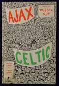 Scarce 1970/71 Glasgow Celtic European Cup football programme (A) - v Ajax Amsterdam dated 10th of