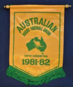 Scarce 1981-82 Australian Rugby Tour to U.K official pennant – overall 12x8”