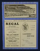 1931 Watford Res v Southend United Res Football Programme a London combination match dated 28/11/
