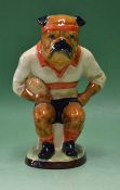 Scarce Kevin Francis/Peggy Davies studio ceramic `The Bulldog-Rugby Player` figure – ltd ed no 100/