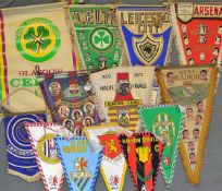 Football Pennants a collection Supporters Pennants including Arsenal FA Cup Winners 1971 & Leicester