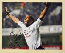 Jermain Defoe Tottenham Hotspurs Football signed coloured photograph – mf&g overall 12.5 x 15.5”