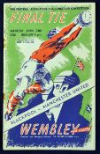 1948 FA Cup Final Football Programme Blackpool v Manchester United re-stapled, slight staple rust