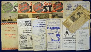 1950s Doncaster Rovers Football Programmes & Autographs including Notts. County v Doncaster Rovers