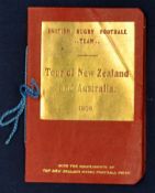Rare 1908 British rugby team tour of New Zealand and Australia itinerary - given with the