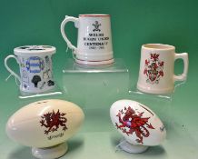 Collection of Wales Rugby related ceramics -to include Welsh Rugby Union Centenary 1pt tankard, W