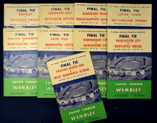 1950/60s FA Cup Final Football Programmes 1954 to 1962, overall all (G) (9)