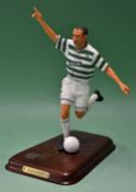 Fine Henrik Larsson Celtic Football Club hand painted composite figure – mounted on dark stained