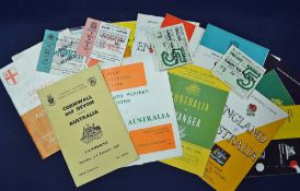 1966/67 Australian Rugby tour to UK programmes and tickets - to incl 16/25 matches namely v