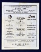 1974 British Lions v South West Districts rugby programme – played on the 29th May with Lions