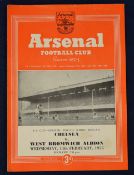 1953 Chelsea v West Bromwich Albion Football Programme dated 11/02/53 at Highbury FA Cup 4th
