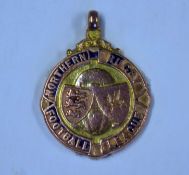 1946/47 Northern Rugby League Championship 9ct gold and enamel winners medal - engraved on the