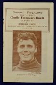 Scarce1950 Hereford United v League XI Football Programme 11/04/50 at Edgar Street, for Charlie