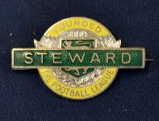 Nice Football League Stewards Enamel Pin Badge in yellow and green, with no stamp to the back in G
