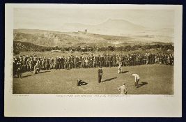 Hugh Kirkcaldy golf match postcard c1900 – titled “Golfing on Braid Hills Edinburgh” – a Castle