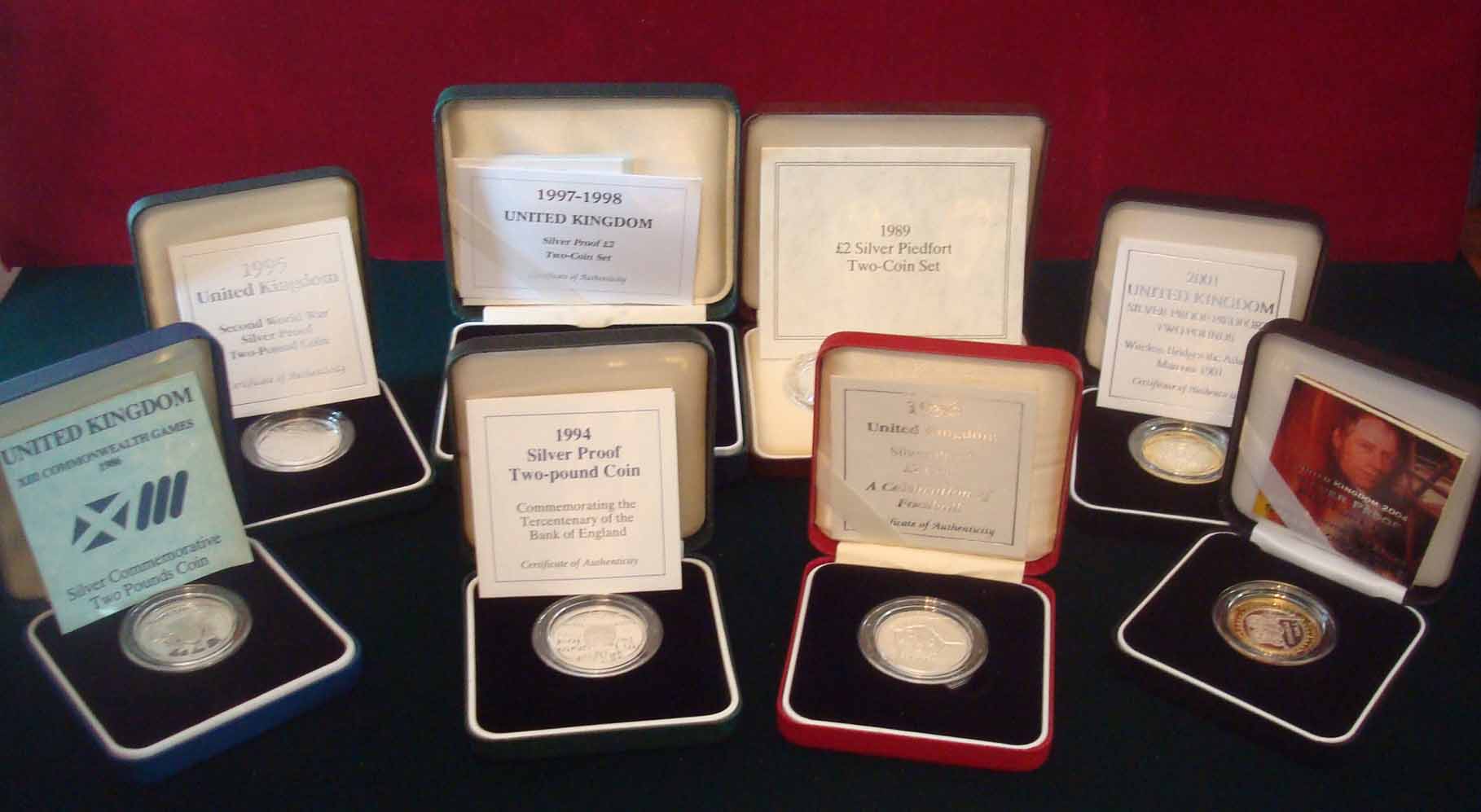 Collection of Silver Proof Two Pound Coins: To consist of 1986 Commonwealth Games, 1989 2 Coin