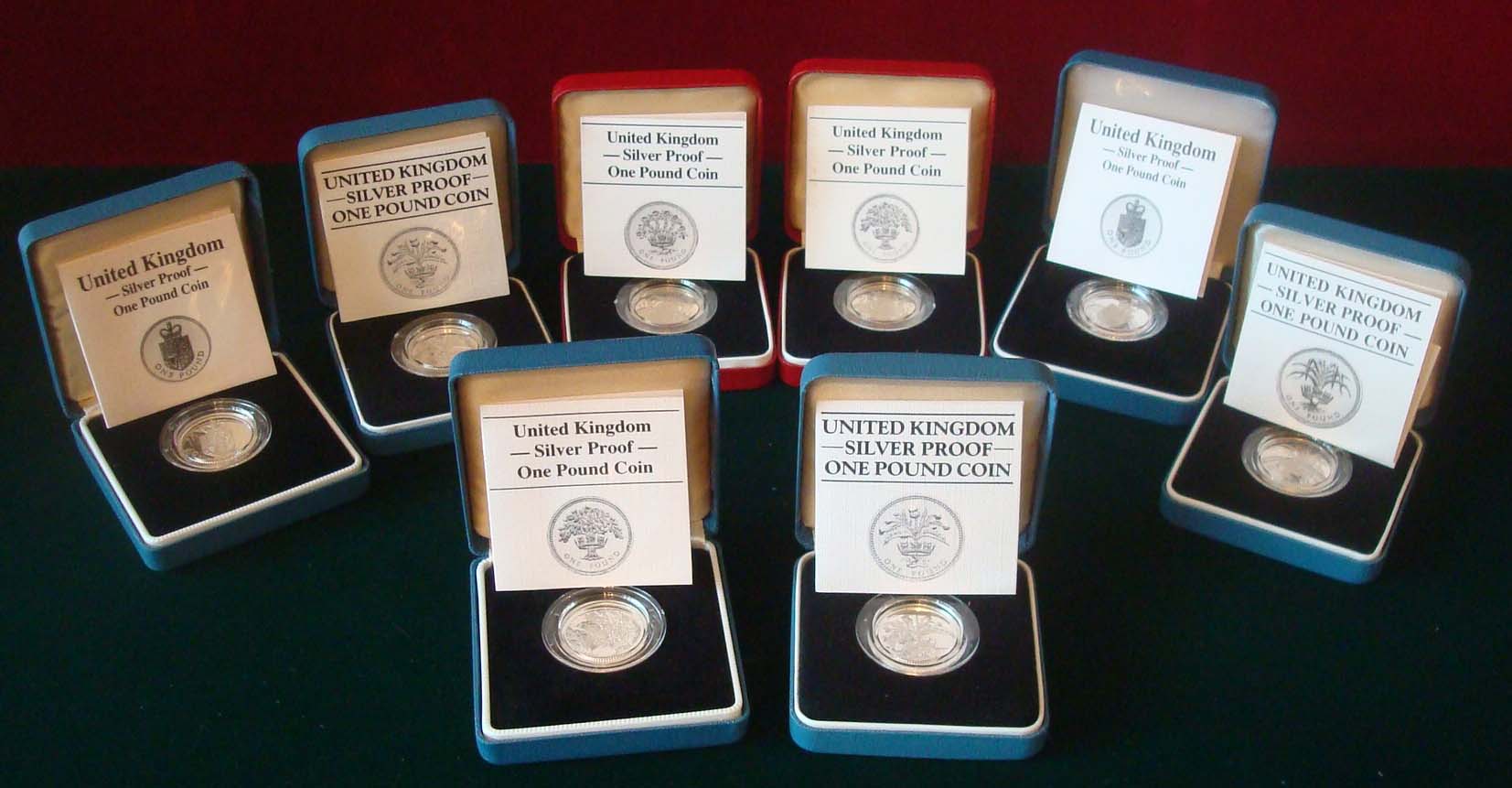 Collection of United Kingdom Silver Proof Pound Coins: To include the following dates 1984, 1985,