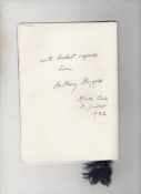 Autograph ? Literature ? Anthony Burgess menu for a dinner in Monte Carlo signed and inscribed to