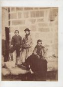 Judaica albumen photograph taken by L Fiorillo showing three Jewish people in Jerusalem^ probably