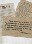 WWII ? allied aerial propaganda  group of four allied aerial propaganda leaflets dropped over