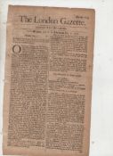 Historic Newspapers ? London Gazette Monmouth?s Rebellion fine collection of approx 18 issues of