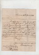 Canals ? [John Rennie] group of manuscript letters^ late 18th/early 19th c concerning canal