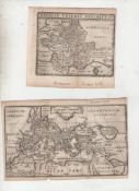 Antique Maps collection of approx  antique maps including three 17th c miniature Elzevir maps of