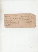 Autograph ? Literature ? Sir Walter Scott autograph cheque signed on a small slip dated January