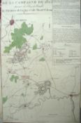 Wellington and Waterloo litho plan of the area surrounding the Battlefield of Waterloo as it was at