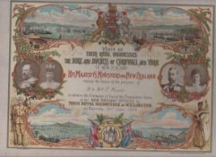 Ephemera ? Royalty ? George V highly decorative colour invitation card for  the laying of the