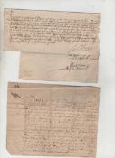 Scotland 17th c two attractive manuscript documents on paper^ one dated 1650^ the other undated but