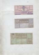 WWII ? The Holocaust ? Concentration Camp Money group of three banknotes issued in Westerbork