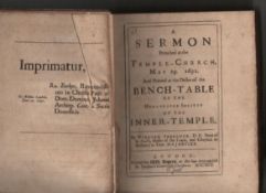 Ecclesiastical ? Sermons volume of approx 22 first edition printed sermons from 1692-1749^ each