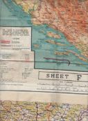 WWII ? Escape Map good example of a WWII escape map printed on silk^ covering Italy (North &