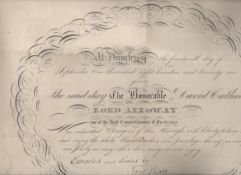 An attractive Scottish Burgess Ticket ? attractive printed document with ms insertions date