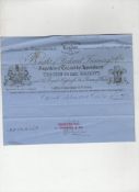 Ephemera ? Receipt ? Twinings Tea  a Twinings Tea receipt dated 1899 printed on blue paper with two