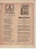 Popular verse handbill bearing two examples of verse^ c1830s  both with woodcut title pieces ? the