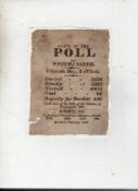 Political ? Westminster Election 1807 original handbill providing the state of the Westminster