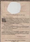 English Civil War printed proclamation by Parliament banning the observance of Christmas Day and