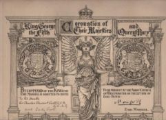 Ephemera ? Royalty ? George V decorative ticket being an invitation to the Coronation of George V